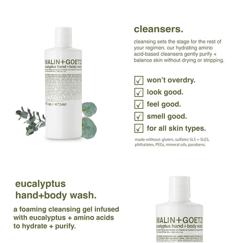 Buy Malin+Goetz Eucalyptus Hand and Body Wash Shower Gel  in Singapore from Beauty Emporium