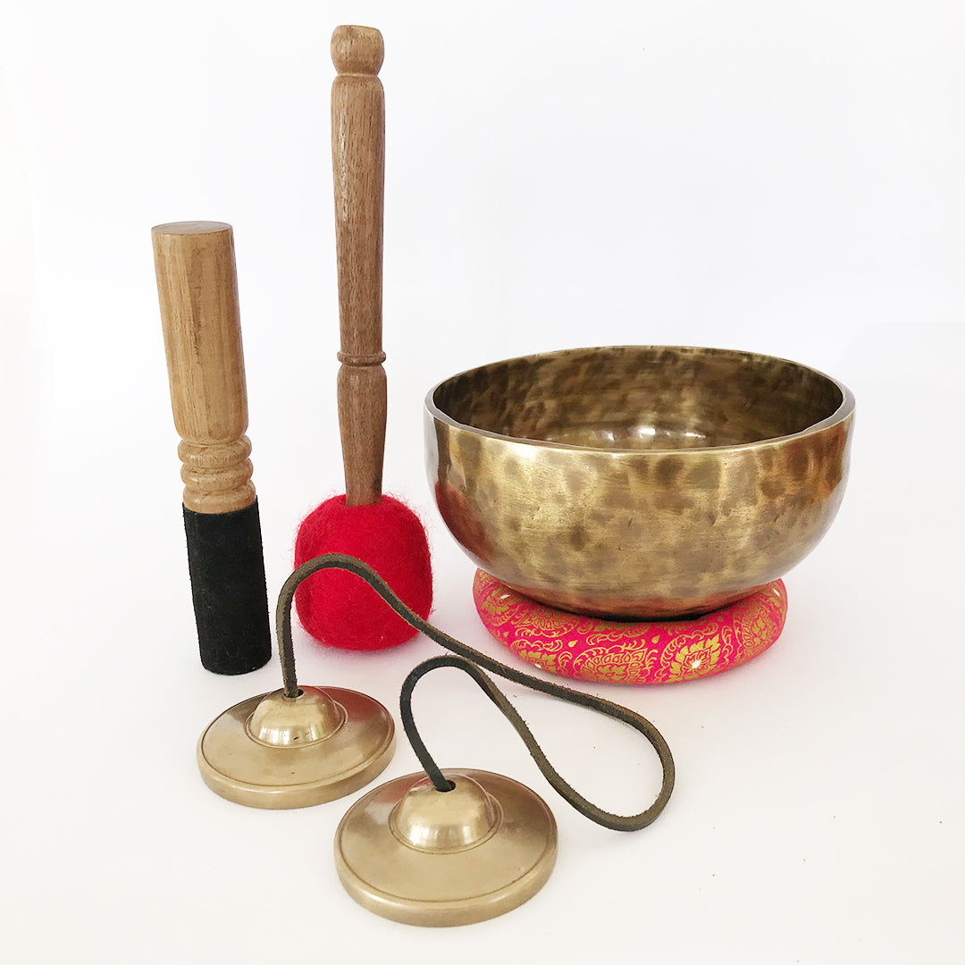 Tibetan Full Moon Singing Bowl & Tingsha Bell Set Singapore