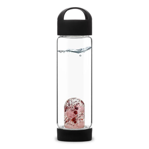 ViA Gem Water Bottle Loops - Black Gem Water Bottle VitaJuwel - Beauty Emporium